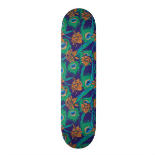 Skateboard Flores y plumas