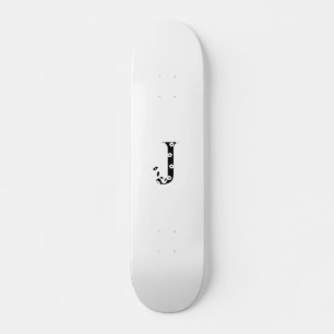 Skateboard flower Patterned Letter J