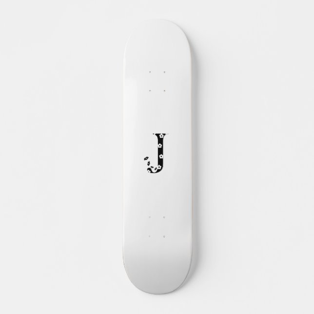 Skateboard flower Patterned Letter J (Anverso )