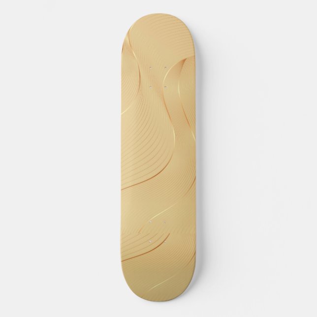 Skateboard Flowing Gold Lines Luxury Abstract Background Art (Anverso)