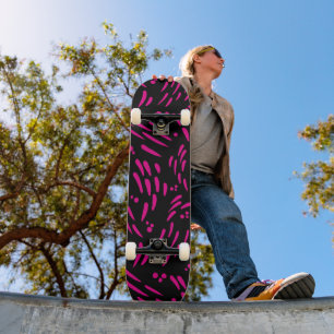 Skateboard Flujo en magenta y negro