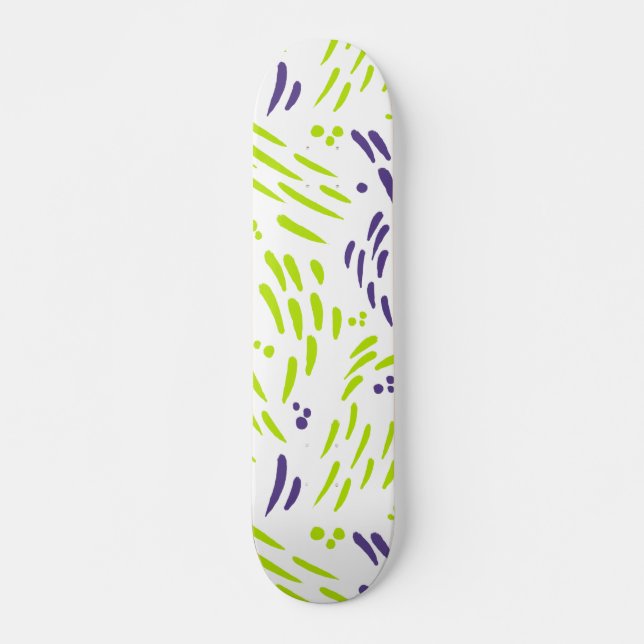 Skateboard Flujo en verde lima y púrpura (Anverso )