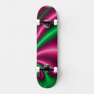 Skateboard Flujo floral del rosa y del verde