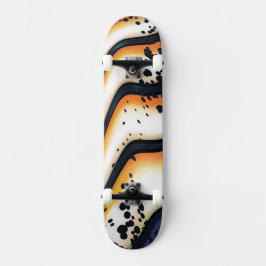 Skateboard Flujo Naranja Abstracto – Gráfica Moderna y Audaz