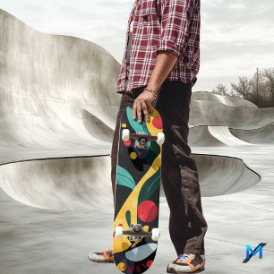 Skateboard Flujo Orgánico Audaz - Minimalista Abstracto Moder