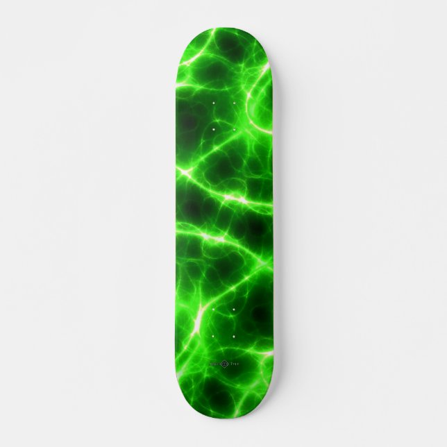 Skateboard Flujos de luz verde (Anverso )