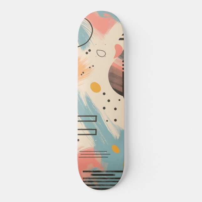 Skateboard Fondo abstracto con patrones lineales (Anverso)