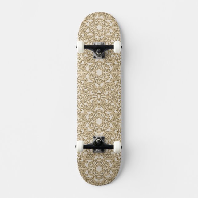 Skateboard Fondo adornado floral (Anverso)