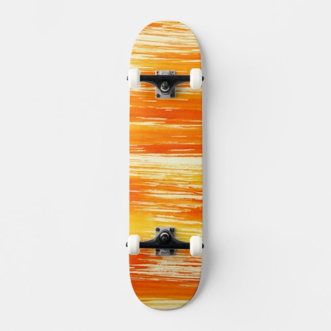 Skateboard Fondo amarillo abstracto de la acuarela (Anverso)