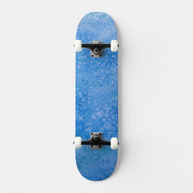 Skateboard Fondo azul de la acuarela (Anverso)