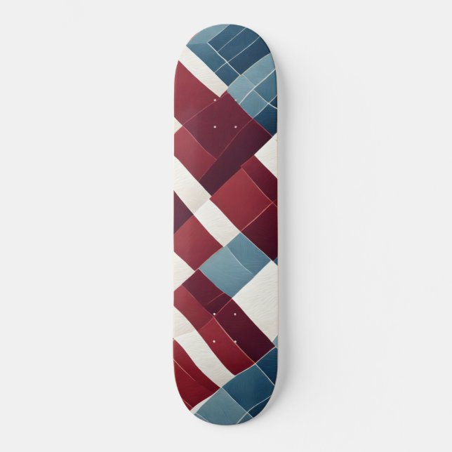 Skateboard Fondo azul y marrón con texturas (Anverso)