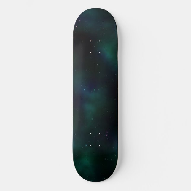 Skateboard Fondo Celestial del espacio Estrella Verde Azul (Anverso)