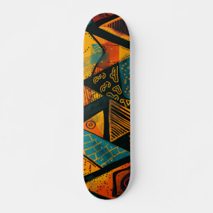 Skateboard Fondo colorido con motivos africanos