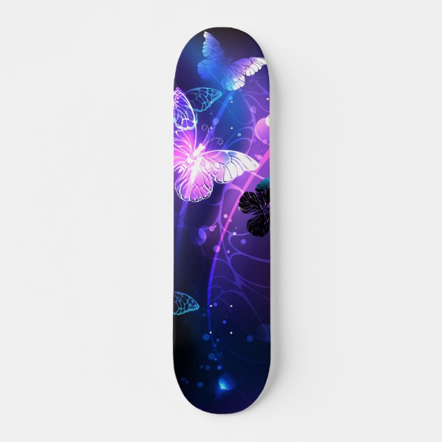 Skateboard Fondo con mariposas nocturnas (Anverso )