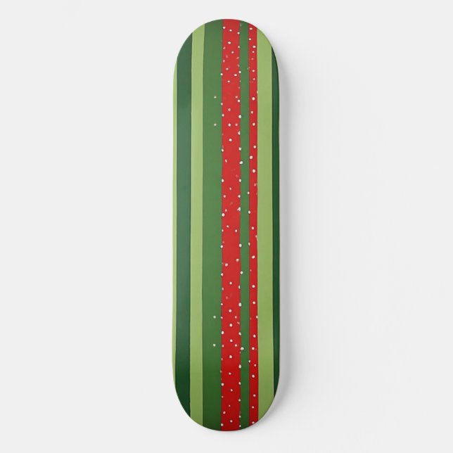 Skateboard Fondo con Patrón de Rayas Vibrantes (Anverso)