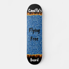 Skateboard Fondo de destellos azul negro genial personalizado