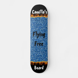 Skateboard Fondo de destellos azul negro genial personalizado