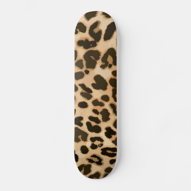 Skateboard Fondo de impresión de leopardo (Anverso)