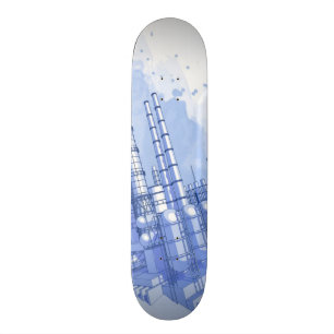 Skateboard Fondo de la fábrica de productos químicos y de l