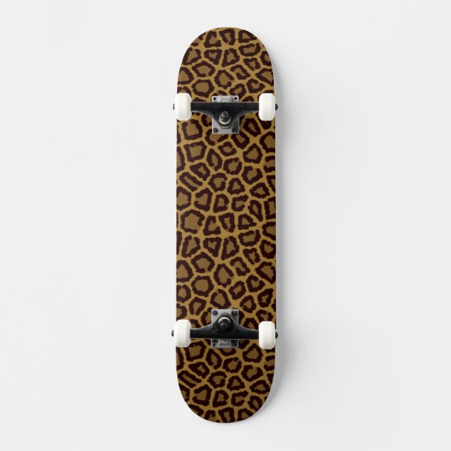 Skateboard Fondo de la teja con una piel del leopardo (Anverso)