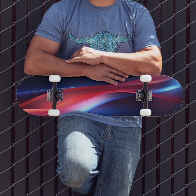 Skateboard Fondo de las formas coloridas que fluyen (Exterior 3)