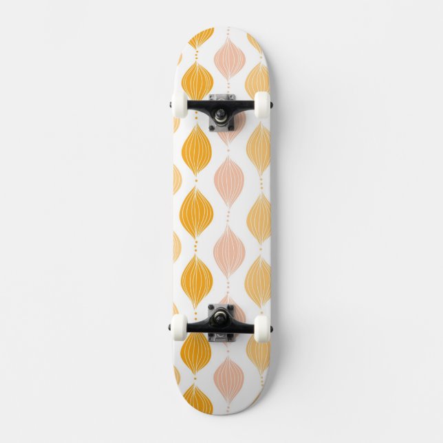 Skateboard Fondo de oro abstracto del modelo del ogee (Anverso)