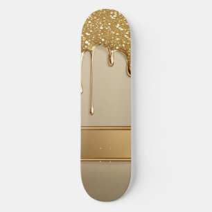 Skateboard Fondo de oro que gotea con bordes brillantes
