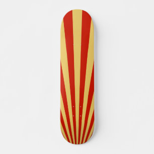 Skateboard Fondo de rayas de sol de llama retro