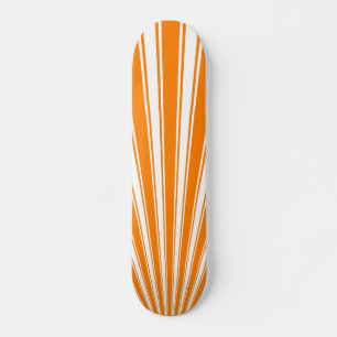 Skateboard Fondo de rayas de sol funky Naranja retro