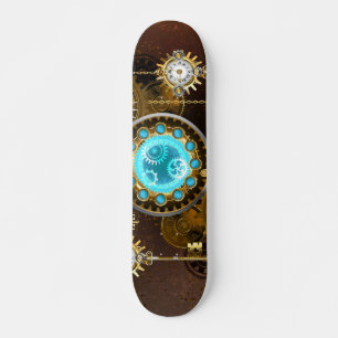 Skateboard Fondo de roscas de vapor con lentes turquesas