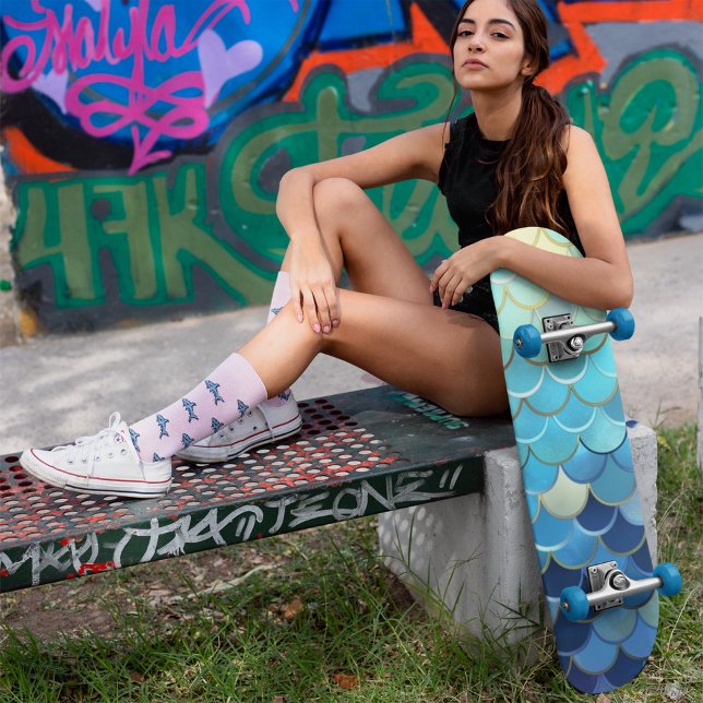 Skateboard Fondo del cielo azul del patrón de la escala de pe (Subido por el creador)