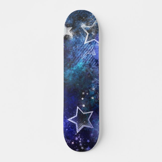 Skateboard Fondo espacial con estrellas (Anverso )