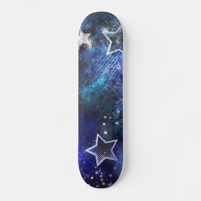 Skateboard Fondo espacial con estrellas (Anverso)