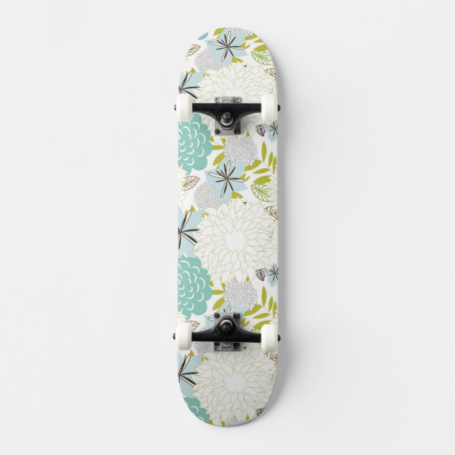 Skateboard Fondo floral (Anverso)