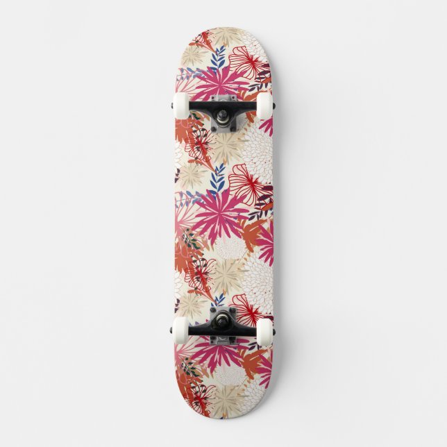 Skateboard Fondo floral 3 (Anverso)