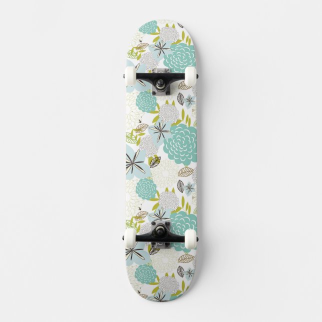 Skateboard Fondo floral 5 (Anverso)