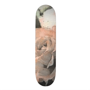 Skateboard fondo floral del vintage del arte con rosa claro