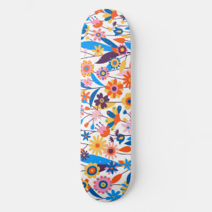 Skateboard Fondo floral multicolor exótico-32939