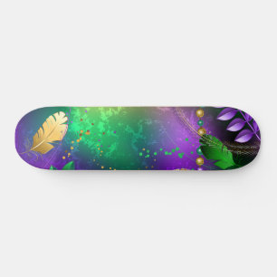Skateboard Fondo irlandés mardi gras con cuentas