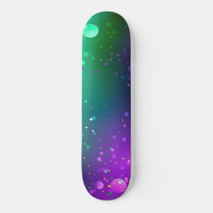 Skateboard Fondo morado festivo de Mardi Gras