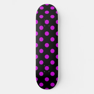 Skateboard Fondo negro con lunares morados