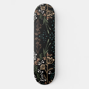 Skateboard Fondo oscuro de flores de pradera