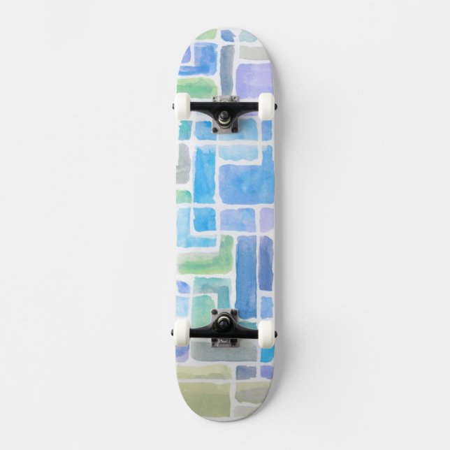 Skateboard Fondo pintado extracto de la acuarela (Anverso)