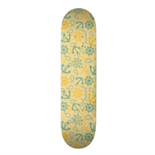 Skateboard Fondo retro con el ancla, cuerdas