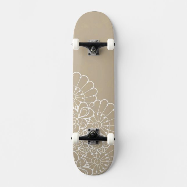 Skateboard Fondo retro con el ornamento del cordón (Anverso)