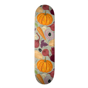 Skateboard Fondo retro de verduras frescas