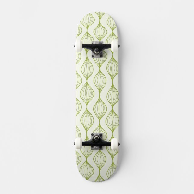 Skateboard Fondo vertical verde del modelo del ogee (Anverso)