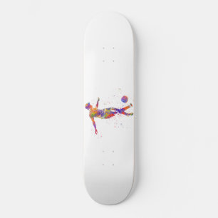 Skateboard Football player in watercolor