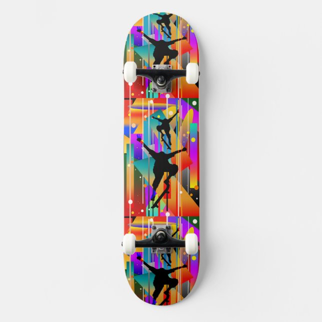 Skateboard Forma Geométrica Skateboarding Abstracto (Anverso)