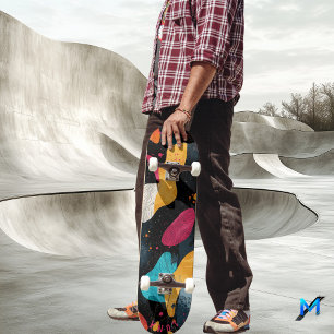 Skateboard Forma Orgánica Vibrante - Abstracto Minimalista Os